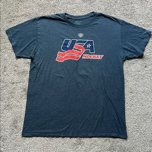 Heather Blue USA Hockey Orpik Crew Neck Tee